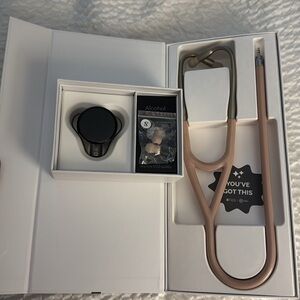 Beige and Black Stethoscope Set
